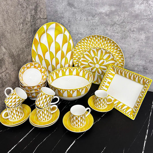 Sunflower Splendor Ceramic Dinnerware Set - Brighten Your Table with Nobu Decor