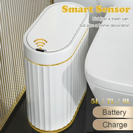 IntelliSense Automatic Sensor Trash Can - Hygienic Smart Wastebasket for Bathroom and Kitchen