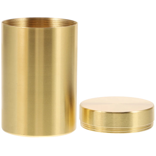 Elegant Brass Sealed Storage Canister - Perfect for Tea, Coffee, and Dry Foods