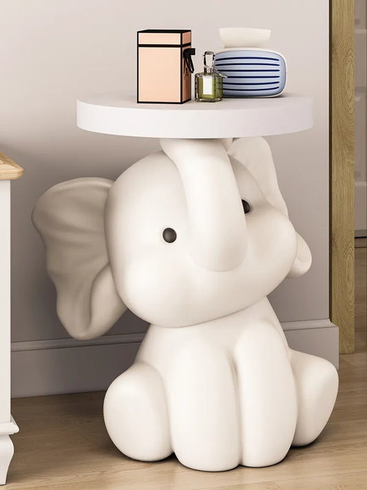 NOBU DECOR  Elephant Side Table Statue: Multifunctional Home Decor and Storage Solution